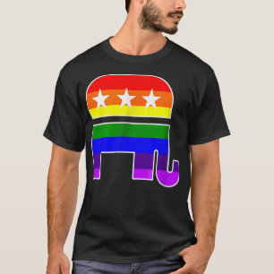 LGBT Republican Elephant Pride Flag Conservative T-Shirt