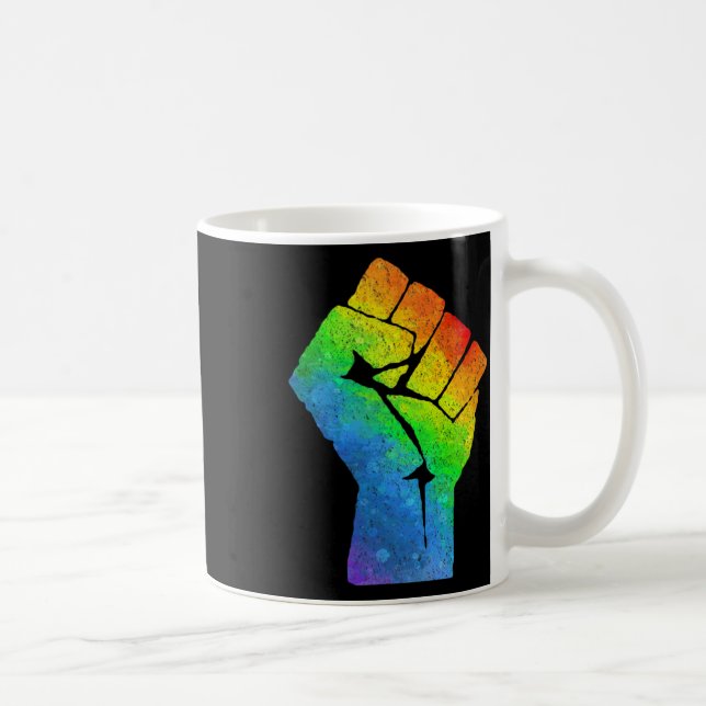 Lgbt Resist Fist Gay And Lesbian Pride Rainbow  Coffee Mug (Right)