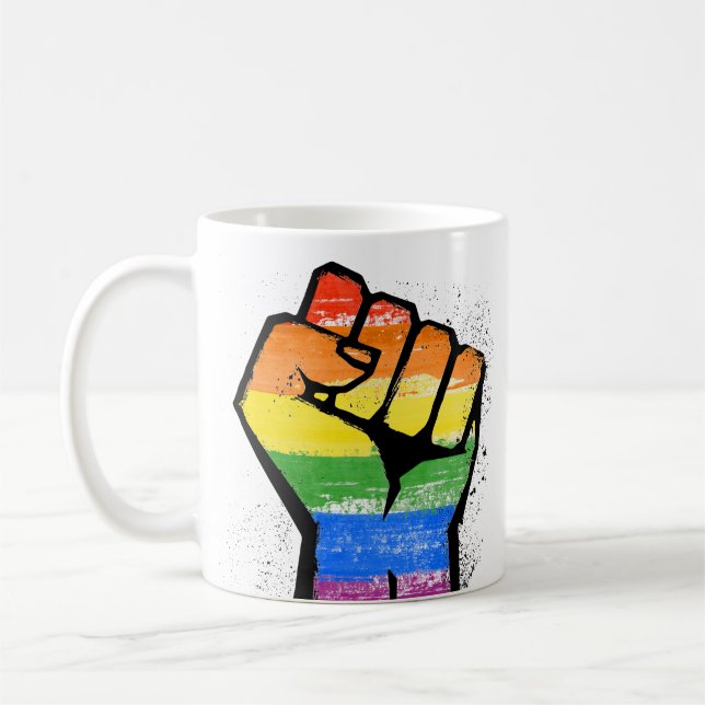 LGBT Resistance Fist Coffee Mug (Left)
