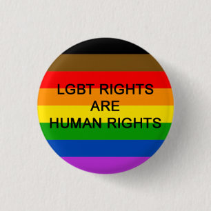 LGBT Rights Are Human Rights Badge (Philly Flag)