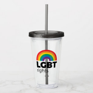 LGBT Rights Rainbow Acrylic Tumbler