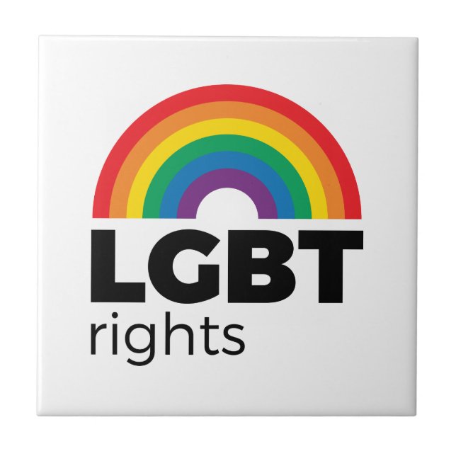 LGBT Rights Rainbow Ceramic Tile (Front)