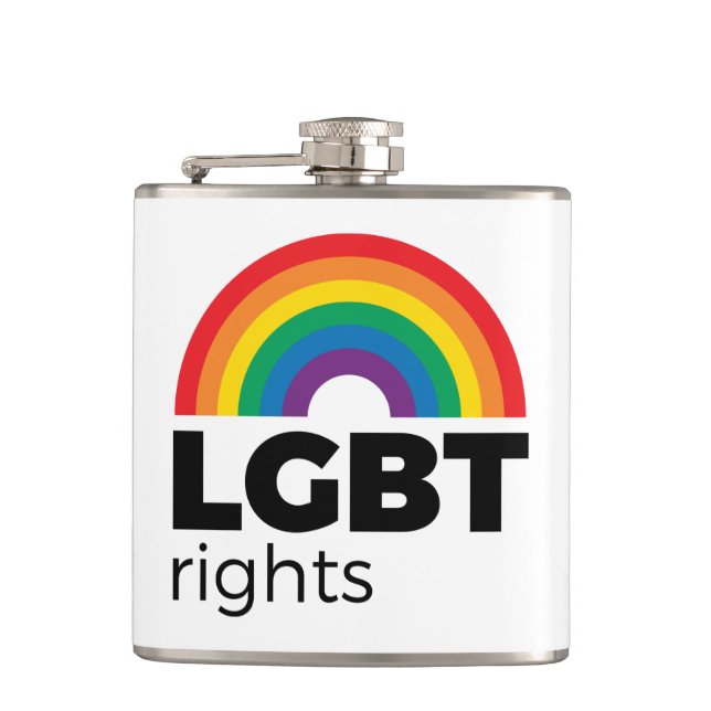 LGBT Rights Rainbow Hip Flask (Front)