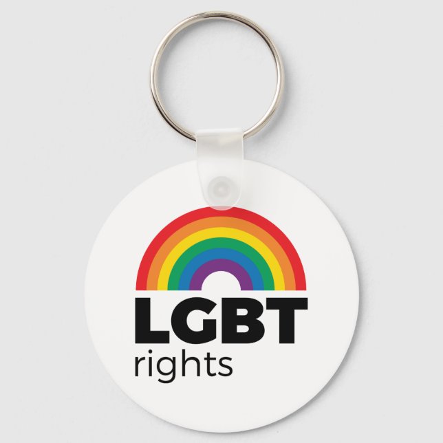 LGBT Rights Rainbow Key Ring (Front)