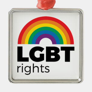 LGBT Rights Rainbow Metal Ornament