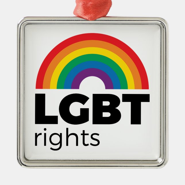 LGBT Rights Rainbow Metal Ornament (Front)
