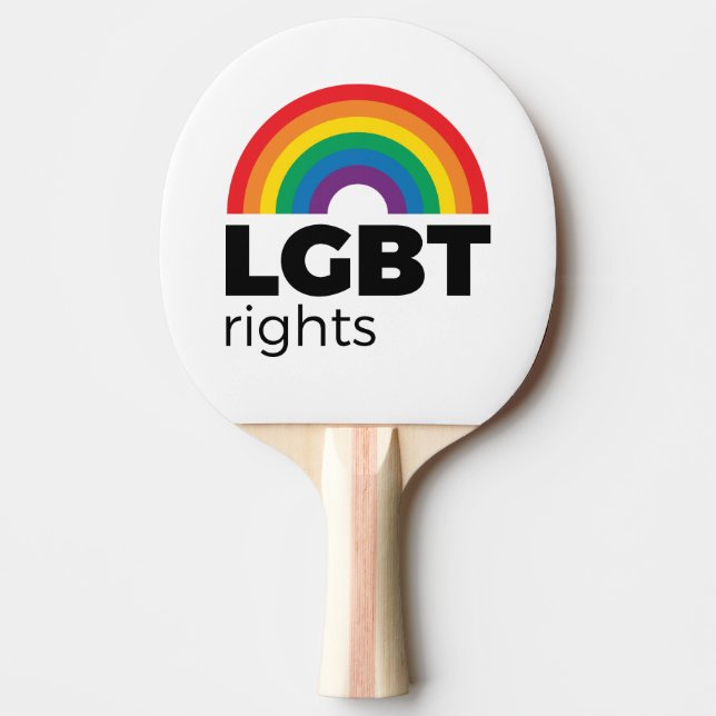 LGBT Rights Rainbow Ping Pong Paddle (Front)