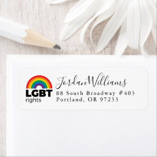 LGBT Rights Rainbow Return Address Label