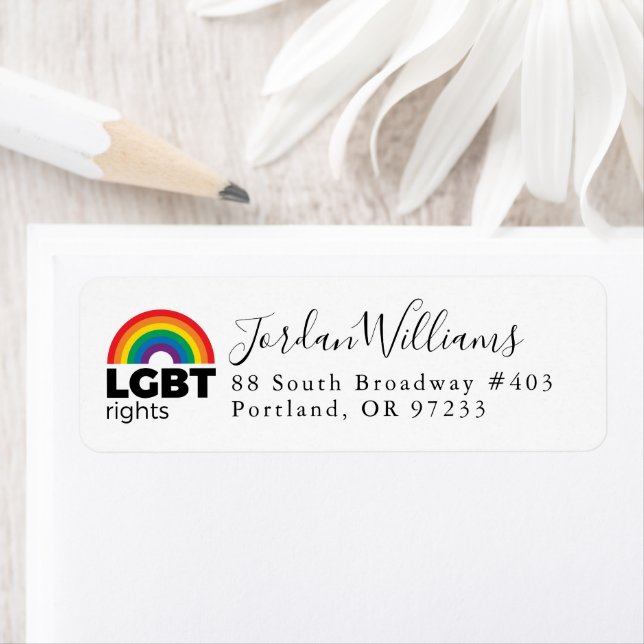 LGBT Rights Rainbow Return Address Label (Insitu)