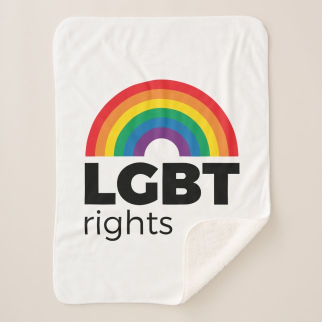 LGBT Rights Rainbow Sherpa Blanket (Front)