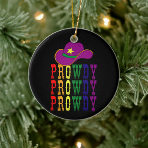 LGBT Rodeo Cowboy Cowgirl Howdy Gay Western  Ceramic Ornament