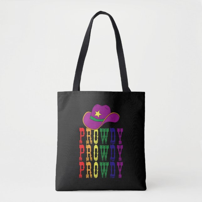 LGBT Rodeo Cowboy Cowgirl Howdy Gay Western  Tote Bag (Front)