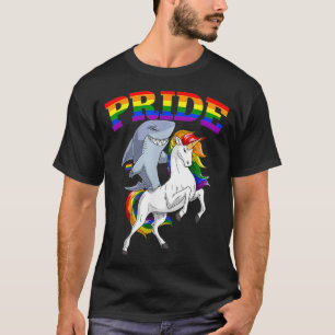 LGBT Shark Unicorn Gay Pride Rainbow LGBTQ Cute Gi T-Shirt