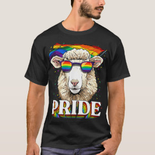 LGBT Sheep Gay Pride LGBTQ Rainbow Flag Sunglasses T-Shirt