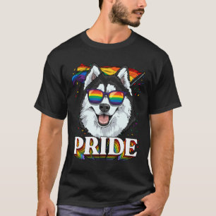 Lgbt Siberian Husky Gay Pride Lgbtq Rainbow Flag S T-Shirt
