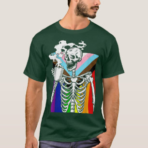 LGBT Skeleton Drink Coffee Gay transge LGBTQ Pride T-Shirt