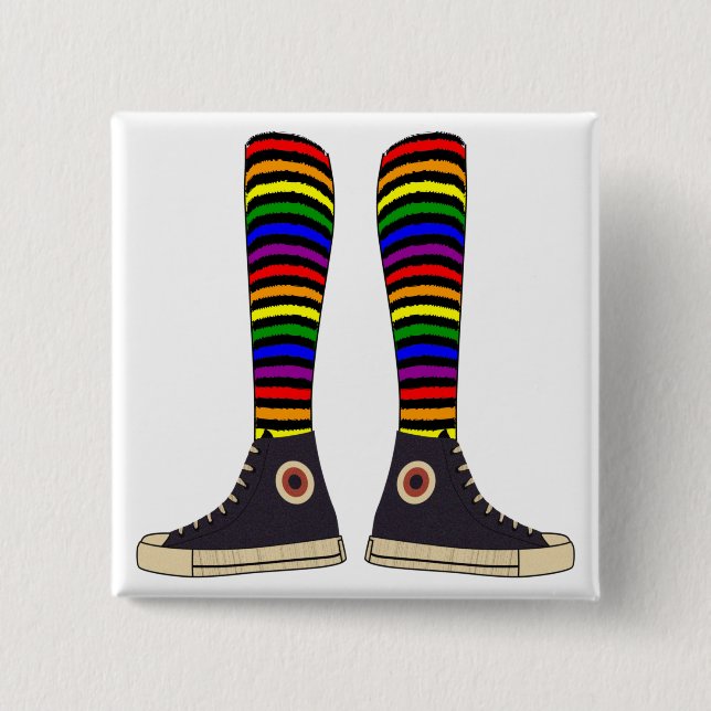 LGBT Socks 15 Cm Square Badge (Front)