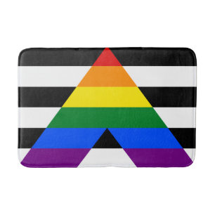 LGBT straight ally flag Bathroom Mat
