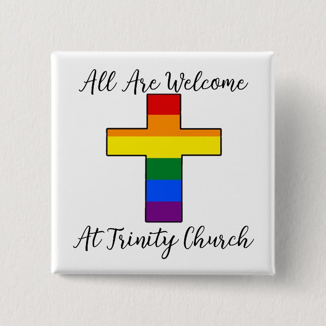 LGBT Supportive Christian 15 Cm Square Badge (Front)