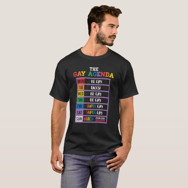 LGBT T-Shirt - The Gay Agenda (Front Full)