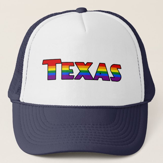 LGBT Texas Rainbow text Hat (Front)