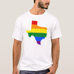 LGBT Texas, US state flag map T-Shirt