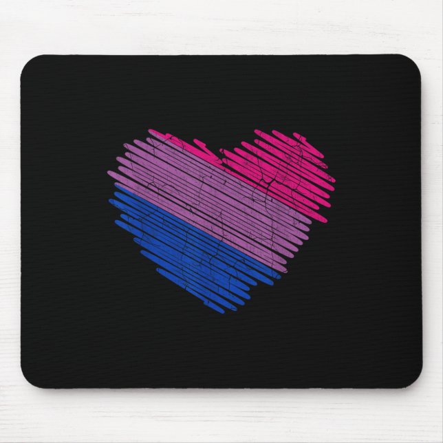 Lgbt The Biual Pride Flag Heart Pride Rainbow _1  Mouse Pad (Front)