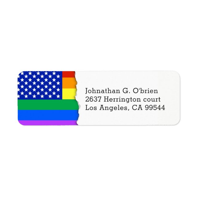 LGBT Themed American Flag | Return Address Label (Front)