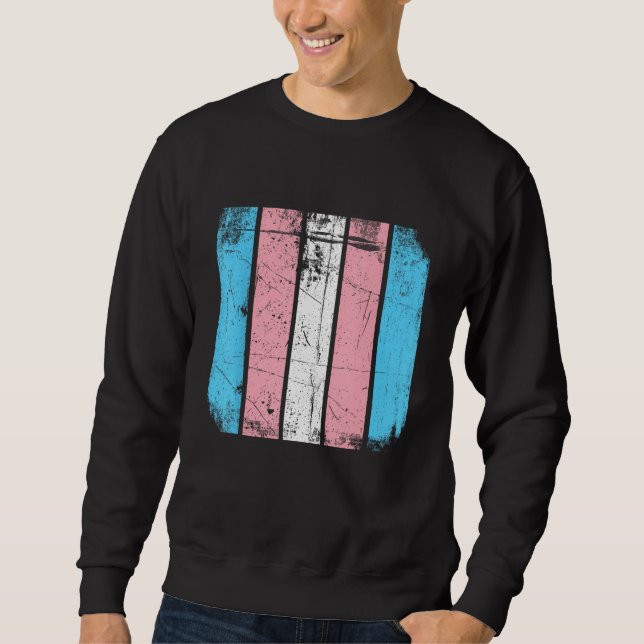 LGBT Transgender Flag Rainbow American Flag LGBTQ Sweatshirt (Front)