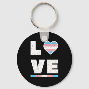 LGBT Transgender Pride Flag Distressed Grunge Love Key Ring