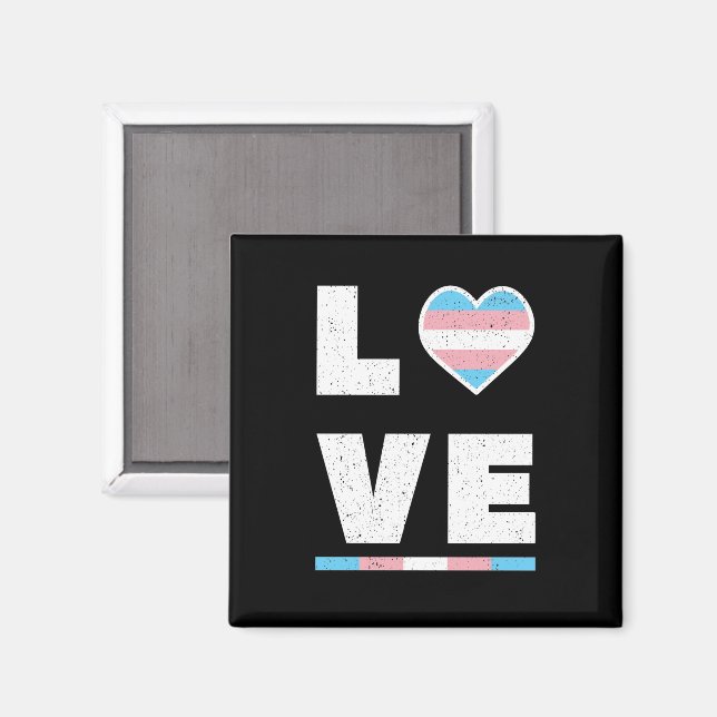 LGBT Transgender Pride Flag Distressed Grunge Love Magnet (Front/Back)