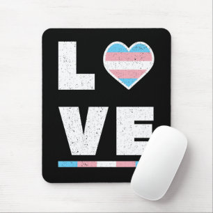 LGBT Transgender Pride Flag Distressed Grunge Love Mouse Pad