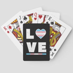 LGBT Transgender Pride Flag Distressed Grunge Love Playing Cards