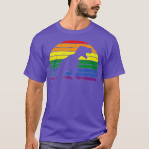 LGBT  TRex Gay Pride Lesbian Dinosaur Sunset  T-Shirt