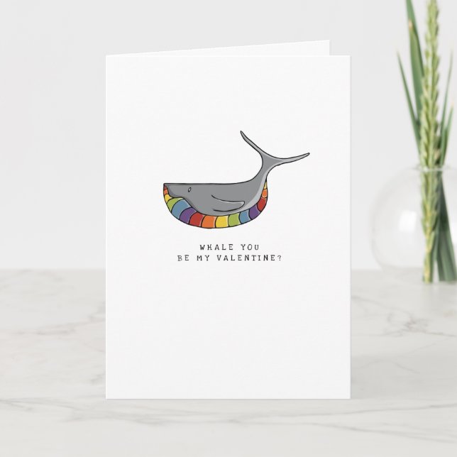 LGBT | Valentines | Whale | Pride | Holiday Card (Front)