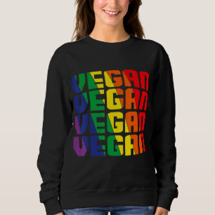 Lgbt Vegan Rainbow Gay Pride Queer Vegetarian Vint Sweatshirt