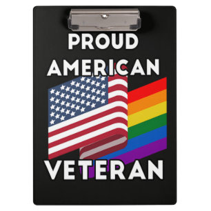 Lgbt Veterans - American Flag  Clipboard