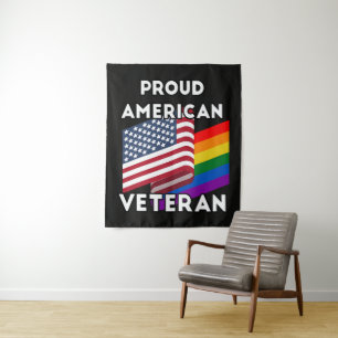Lgbt Veterans - American Flag  Tapestry