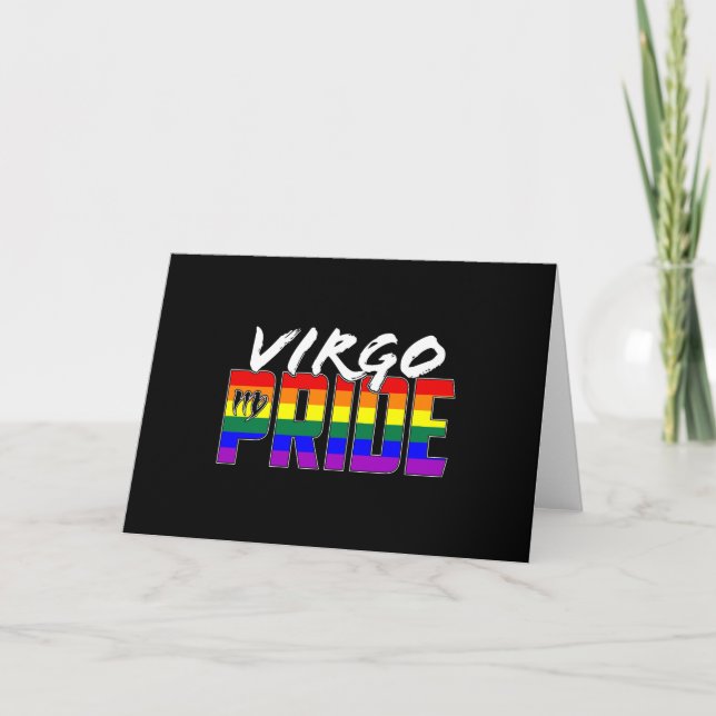 LGBT Virgo Pride Flag Zodiac Sign Card (Front)