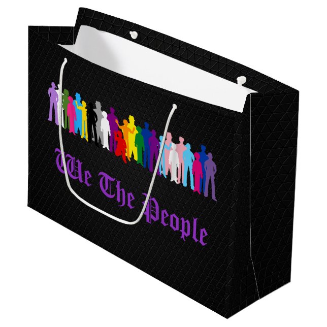 LGBT We The People design Large Gift Bag (Front Angled)