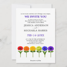 🌈 LGBT Wedding Invitation Flourish Together