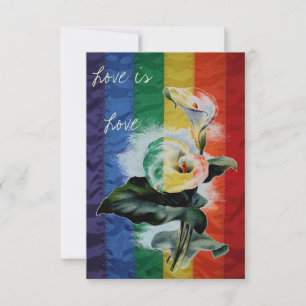LGBT Wedding Rainbow Vintage Botanical Calla Lily