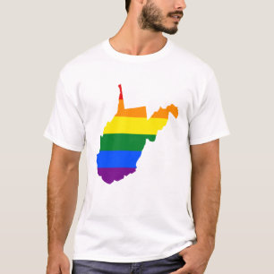 LGBT West Virginia, US state flag map T-Shirt