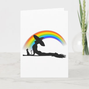 Lgbt Yoga Pride Witch Hippie Rainbow Halloween Card