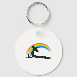 Lgbt Yoga Pride Witch Hippie Rainbow Halloween Key Ring