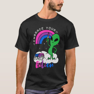 LGBTQ Alien Rainbow Painting Bisexuality Bi Pride T-Shirt