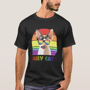 Lgbtq Ally Cat Rainbow Gay Pride Flag Lgbt 37 T-Shirt