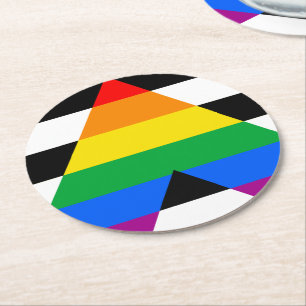 LGBTQ+ Ally Flag Round Paper Coaster