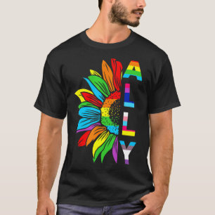 Lgbtq Ally For Gay Pride Men Women Children Sunfl T-Shirt