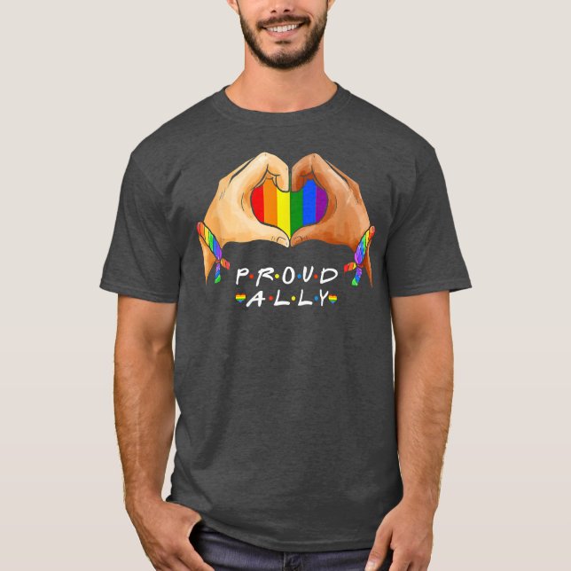 LGBTQ Ally for Gay Pride Men Women  T-Shirt (Front)